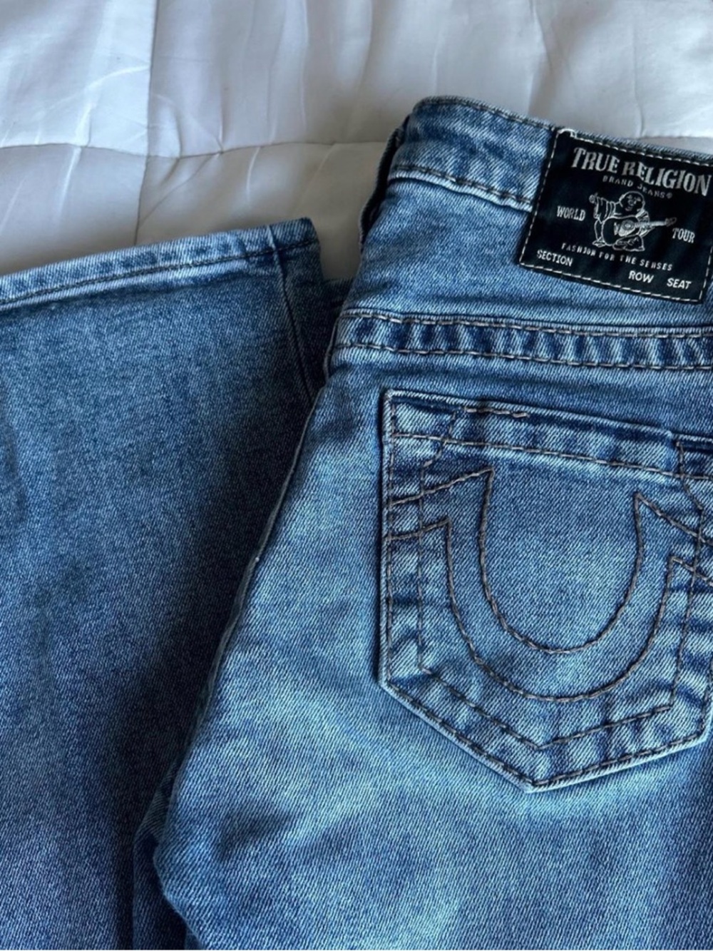 True Religion Billie blue Mid rise straight jeans Size